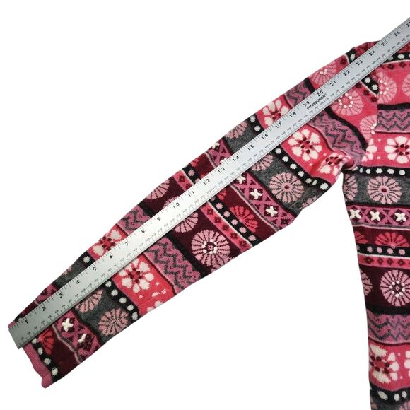 Islandic Design Angora Blend Cardigan Sweater Medium Crochet Floral Fair Isle - Picture 11 of 12